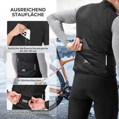 Ärmellose Winddichte Fahrradweste Packbar Atmungsaktiv ROCKBROS