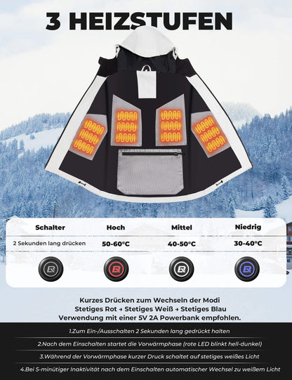 Beheizbare Fahrradjacke mit Typ-C-Anschluss ROCKBROS