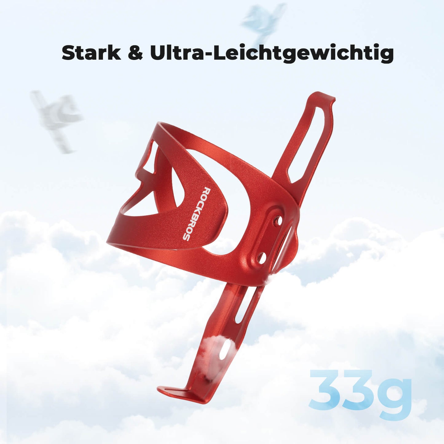 Fahrrad Flaschenhalter Ultra-Leicht - 33g Alu-Legierung für MTB/Rennrad ROCKBROS