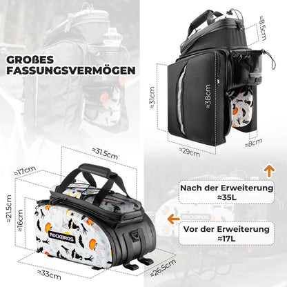Fahrrad Gepäckträgertasche 17-35L mit Regenhülle ROCKBROS