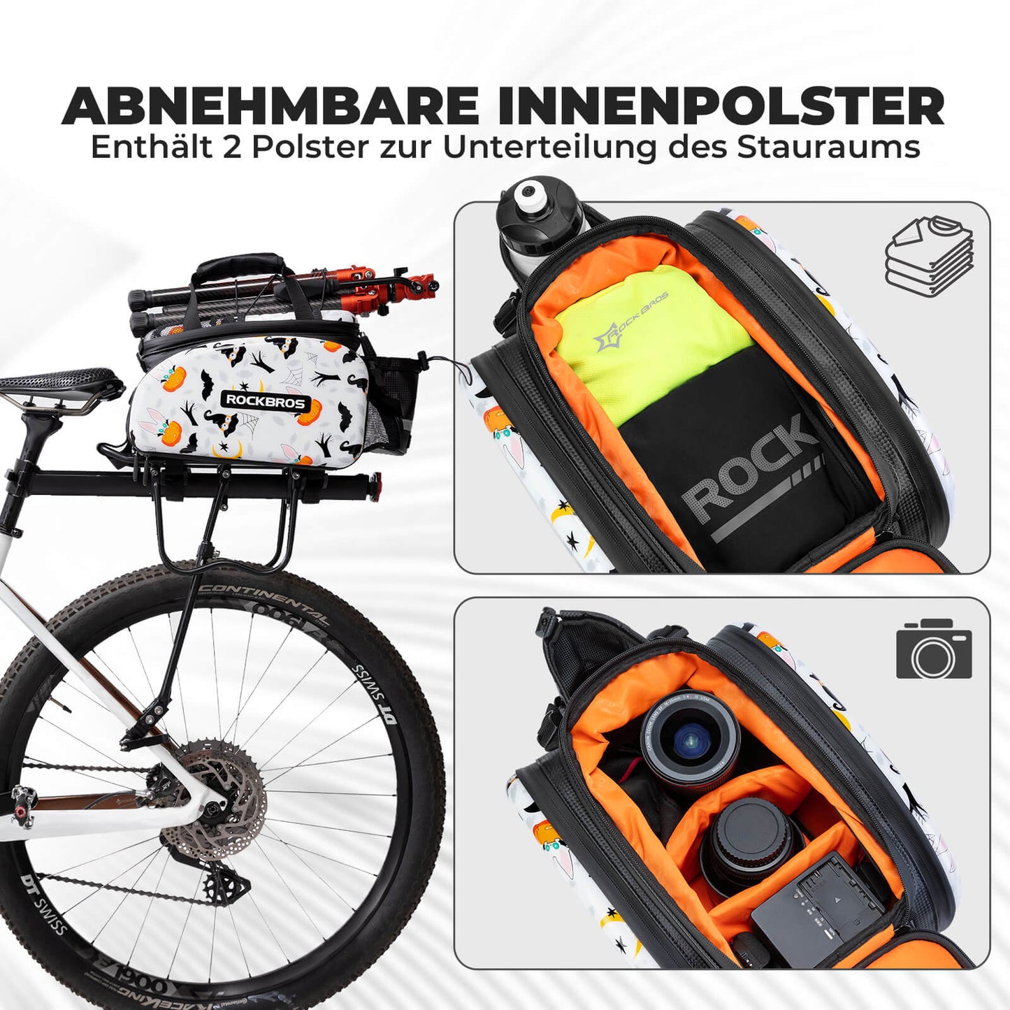 Fahrrad Gepäckträgertasche 17-35L mit Regenhülle ROCKBROS