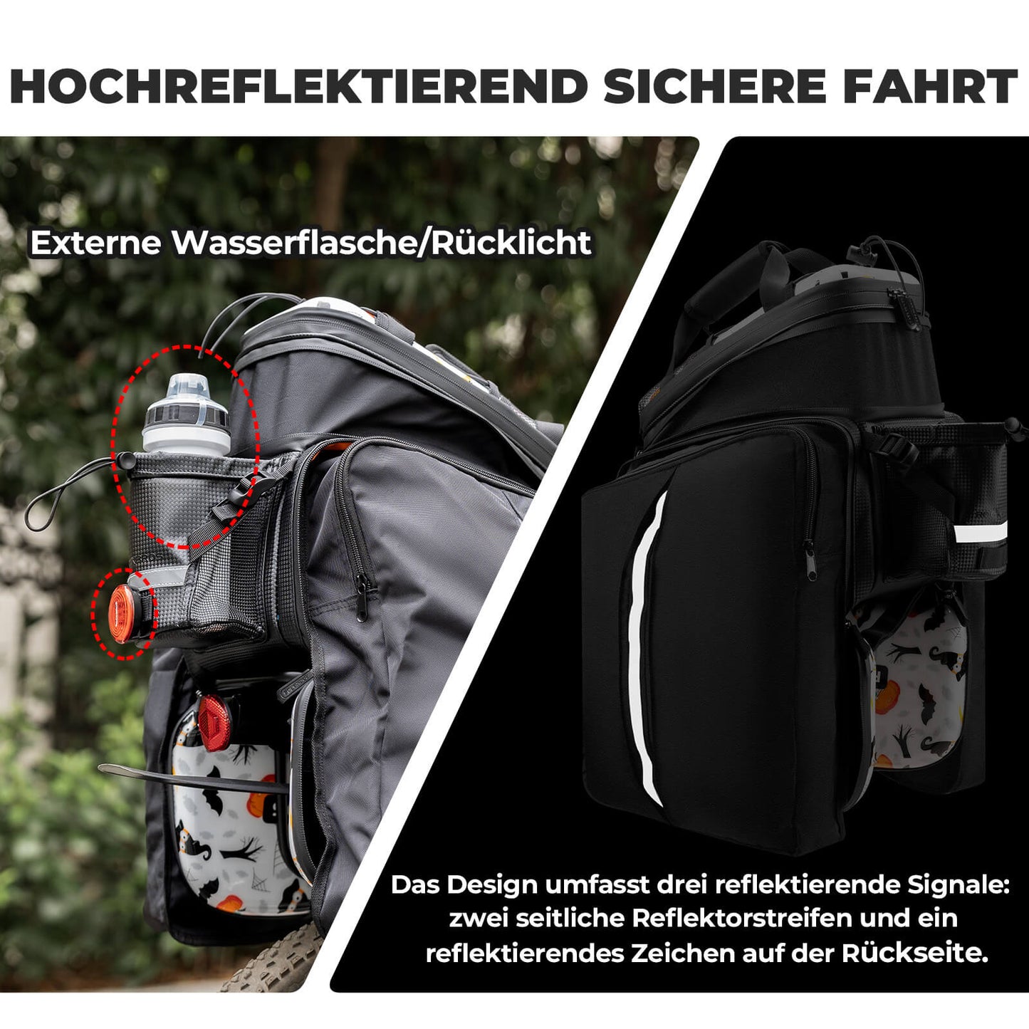 Fahrrad Gepäckträgertasche 17-35L mit Regenhülle ROCKBROS