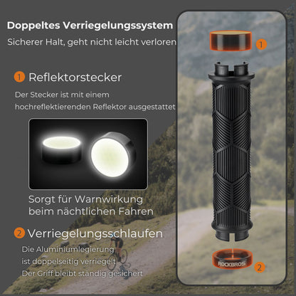 ROCKBROS Fahrrad Lenkergriffe Doppelverschluss für 22,2mm Lenke