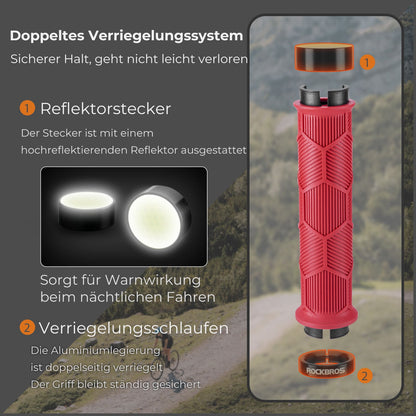 ROCKBROS Fahrrad Lenkergriffe Doppelverschluss für 22,2mm Lenke
