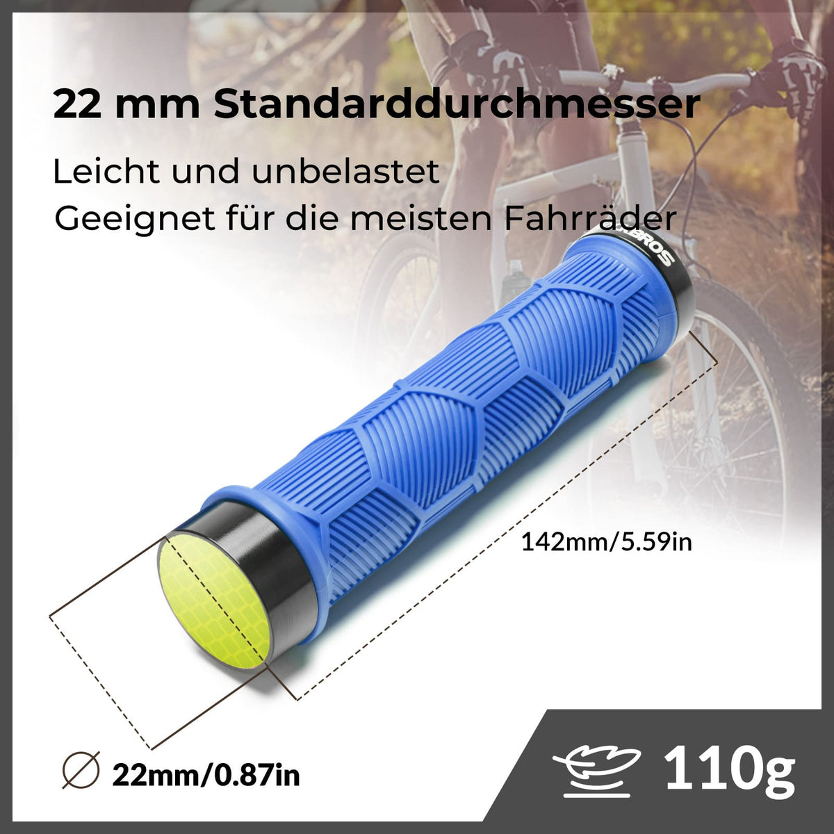 ROCKBROS Fahrrad Lenkergriffe Doppelverschluss für 22,2mm Lenke