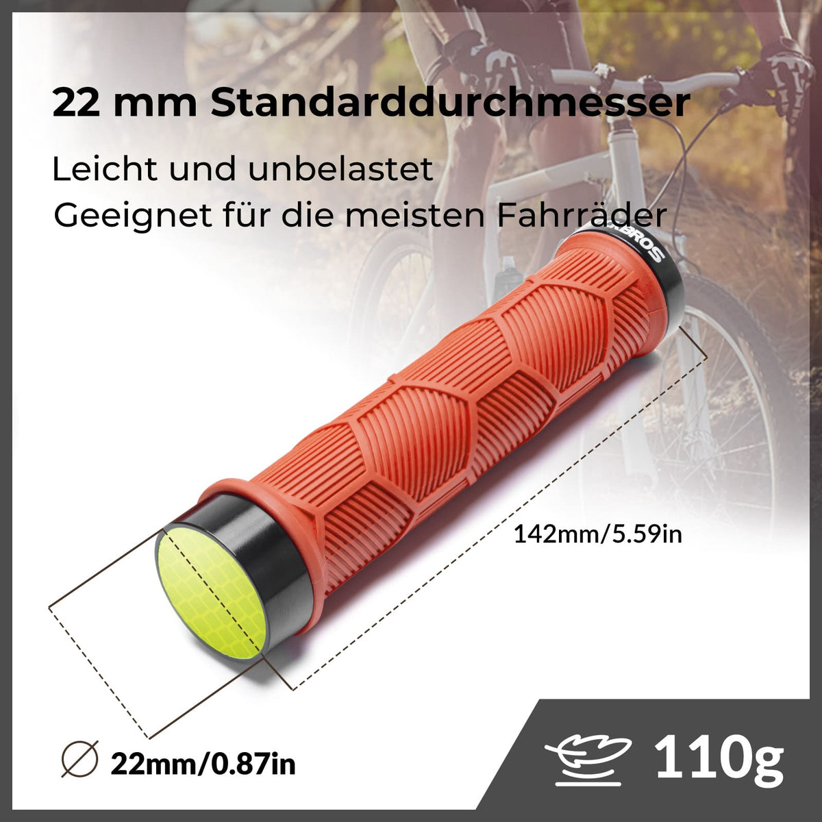 ROCKBROS Fahrrad Lenkergriffe Doppelverschluss für 22,2mm Lenke