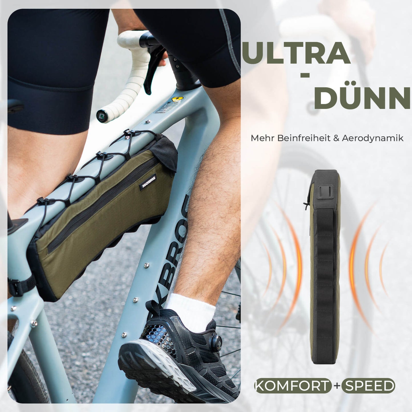 Fahrrad Rahmentasche Dreiecktasche 1.9L Ultradünn & Schnellzugriff ROCKBROS