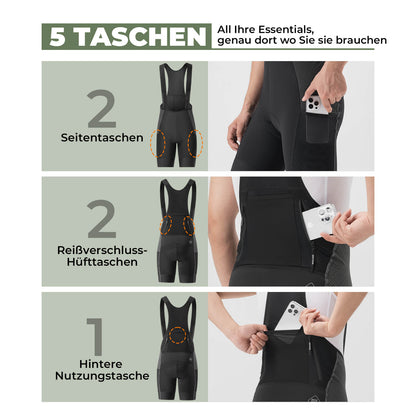 Fahrrad Trägerhose Hochfest & Atmungsaktiv mit 5 Taschen ROCKBROS