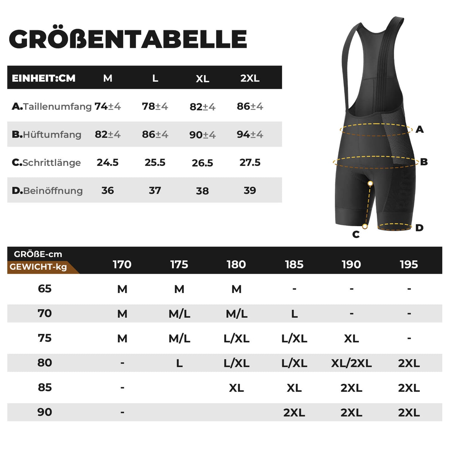 Fahrrad Trägerhose Hochfest & Atmungsaktiv mit 5 Taschen ROCKBROS