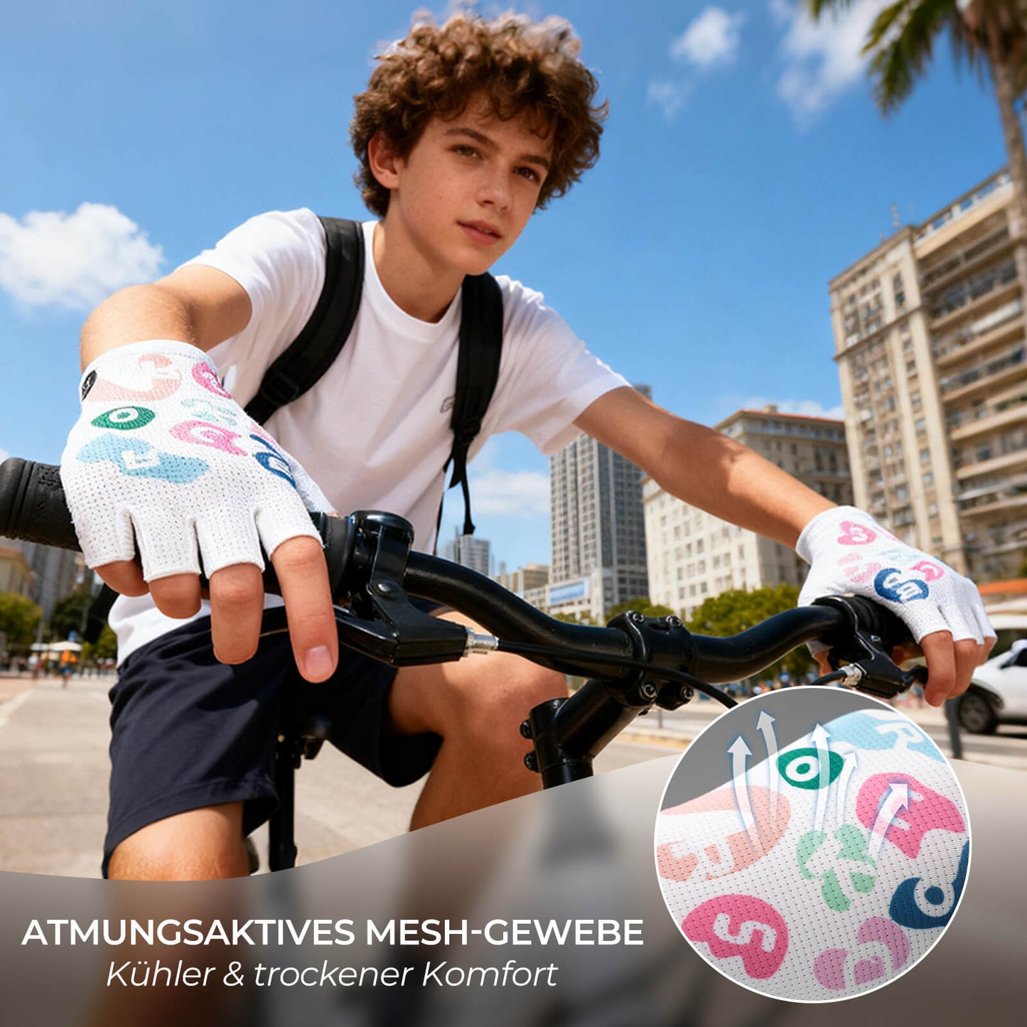 Fahrradhandschuhe Halbfinger SBR Atmungsaktiv ROCKBROS