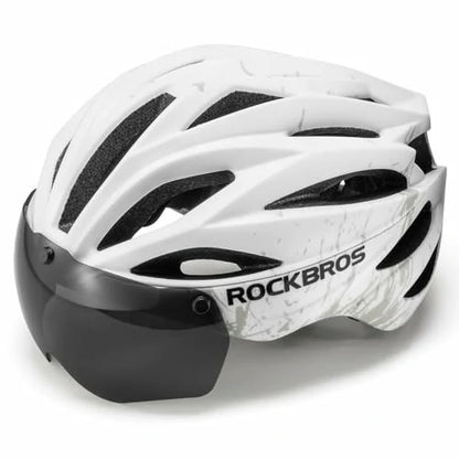 ROCKBROS Fahrradhelm Magnetischer Abnehmbarer MTB Helm mit Visier