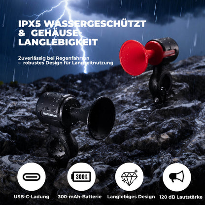 Fahrradklingel Elektrisch 120dB Ton IPX5 Wasserschutz Smartphone Tracking ROCKBROS