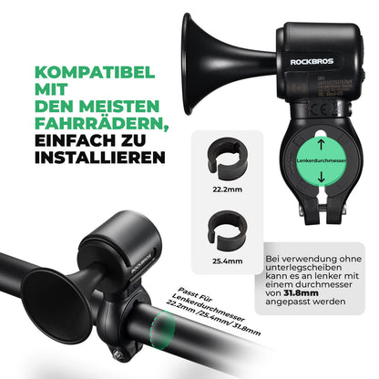 Fahrradklingel Elektrisch 120dB Ton IPX5 Wasserschutz Smartphone Tracking ROCKBROS