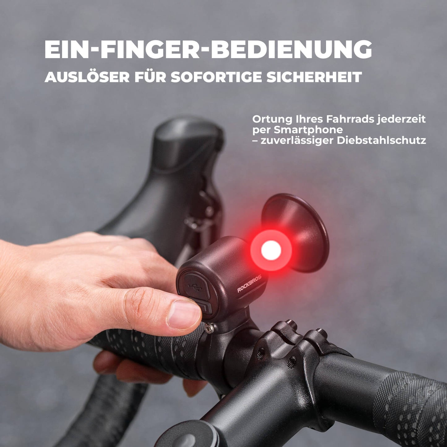 Fahrradklingel Elektrisch 120dB Ton IPX5 Wasserschutz Smartphone Tracking ROCKBROS