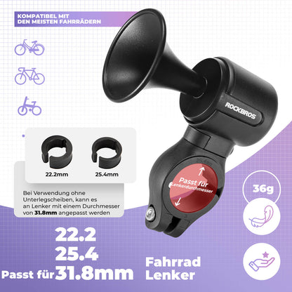 Fahrradklingel Elektrisch 120dB für 22,2/25,4/31.8 mm Lenker ROCKBROS