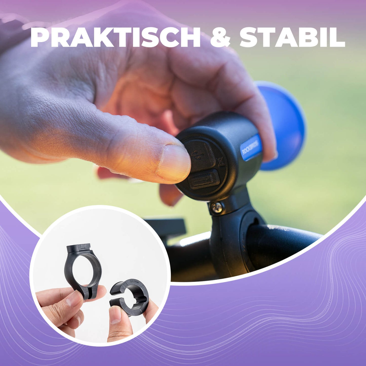 Fahrradklingel Elektrisch 120dB für 22,2/25,4/31.8 mm Lenker ROCKBROS