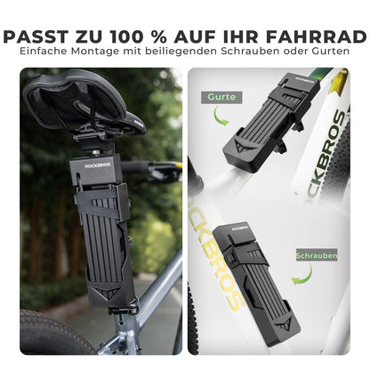 Faltschloss Fahrradschloss 104 cm Faltbares ROCKBROS