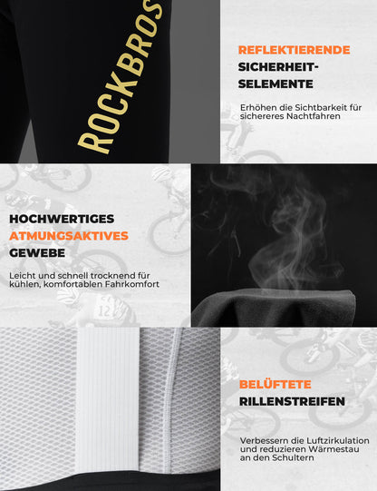 Herren Fahrrad Trägerhose Lang Gepolstert ROCKBROS