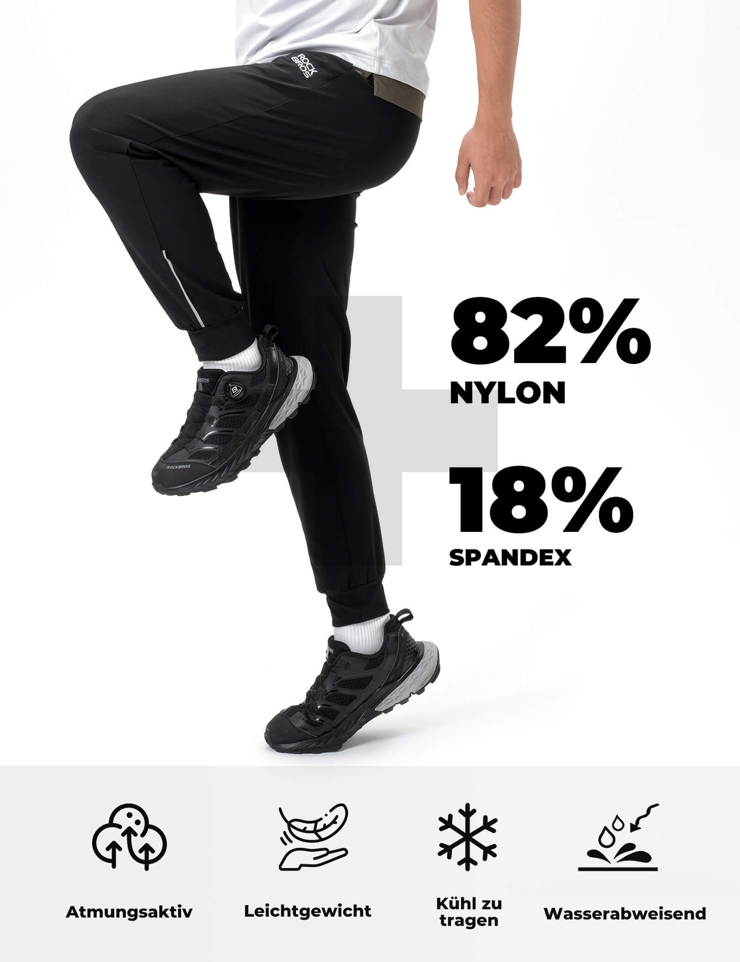 Herren Fahrradhose Elastische Passform Sicherheitsstreifen ROCKBROS