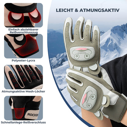 Kinder Fahrradhandschuhe Atmungsaktiv & Rutschfest Mit SBR-Schutz ROCKBROS