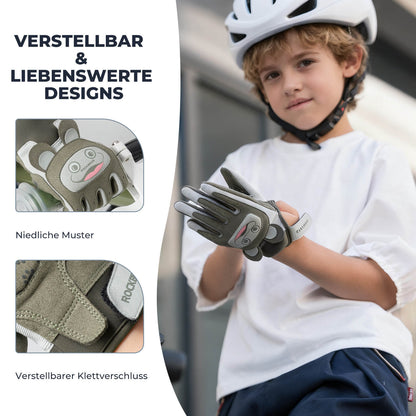 Kinder Fahrradhandschuhe Atmungsaktiv & Rutschfest Mit SBR-Schutz ROCKBROS