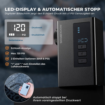 MINI Elektrische Fahrradpumpe Tragbar AS240 Pro ROCKBROS