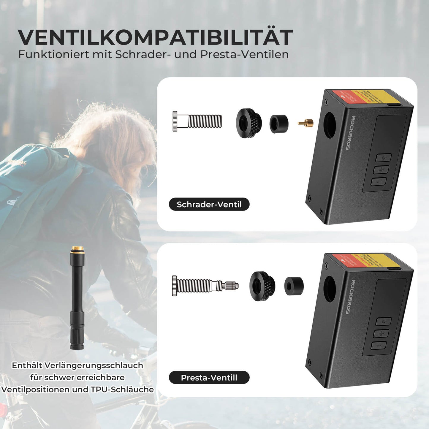 MINI Elektrische Fahrradpumpe Tragbar AS240 Pro ROCKBROS