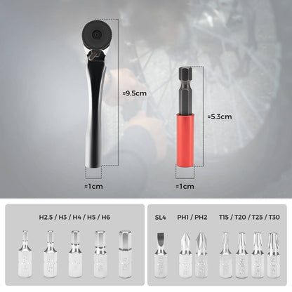 Magnetisches Fahrradwerkzeugset mit Ratschenschlüssel ROCKBROS