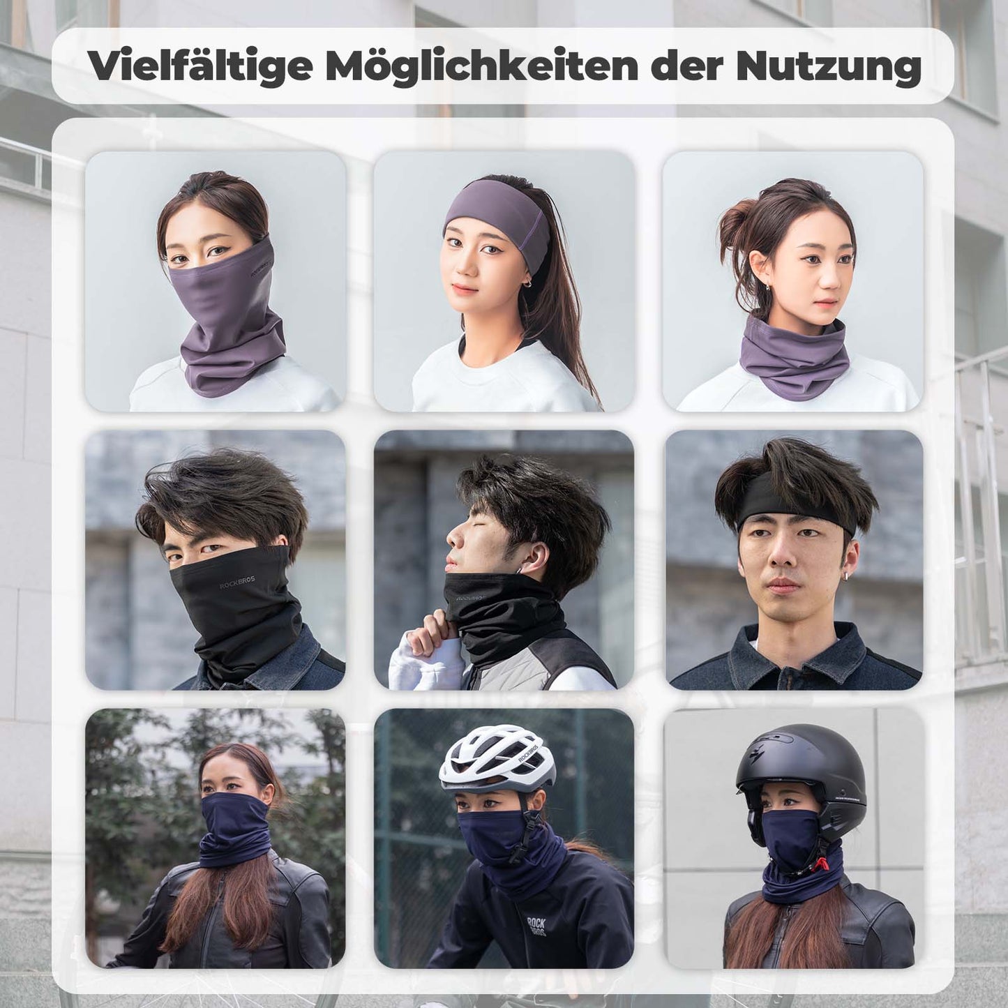 Multifunktionstuch Fleece Sturmhaube Weich Gesichtsmaske Schlauchtuch ROCKBROS