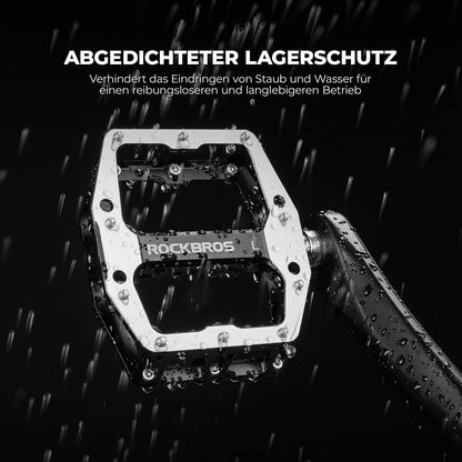 Pedale mit Anti-Rutsch-Stiften - Breite Plattform & Chrom-Molybdän-Achse ROCKBROS