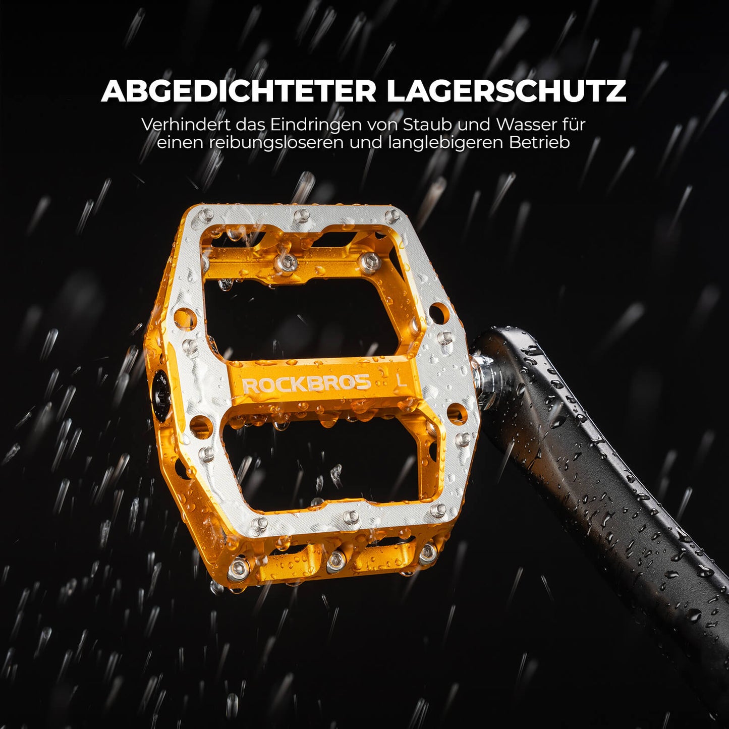 Pedale mit Anti-Rutsch-Stiften - Breite Plattform & Chrom-Molybdän-Achse ROCKBROS