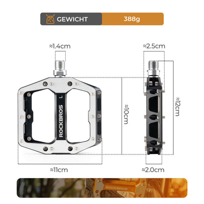Pedale mit Anti-Rutsch-Stiften - Breite Plattform & Chrom-Molybdän-Achse ROCKBROS