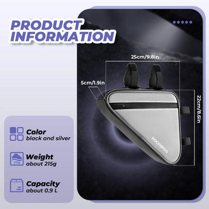 Fahrradtasche Reflektierende Rahmentasche Dreiecktasche 0,9L ROCKBROS