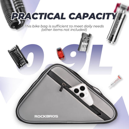 Fahrradtasche Reflektierende Rahmentasche Dreiecktasche 0,9L ROCKBROS