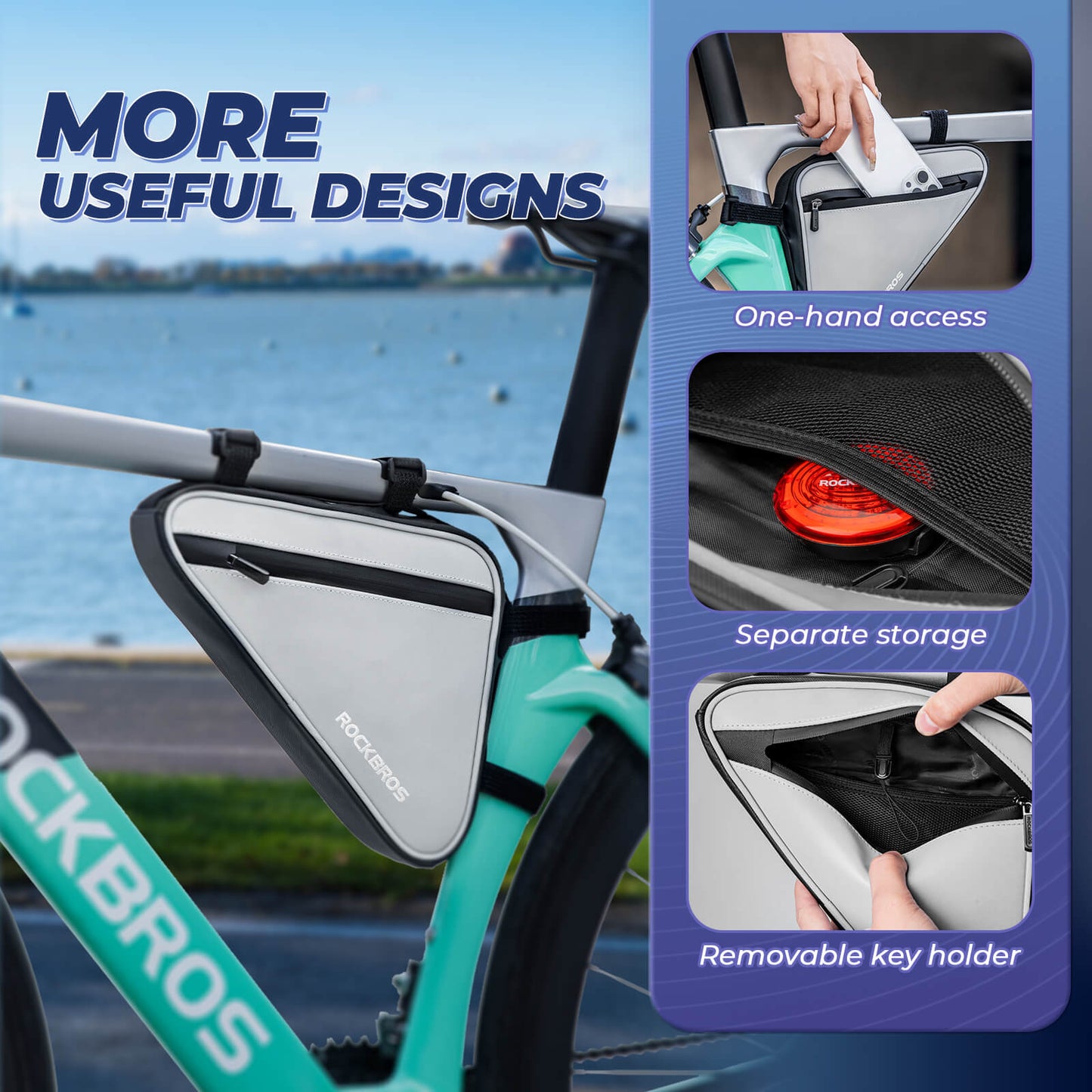 Fahrradtasche Reflektierende Rahmentasche Dreiecktasche 0,9L ROCKBROS