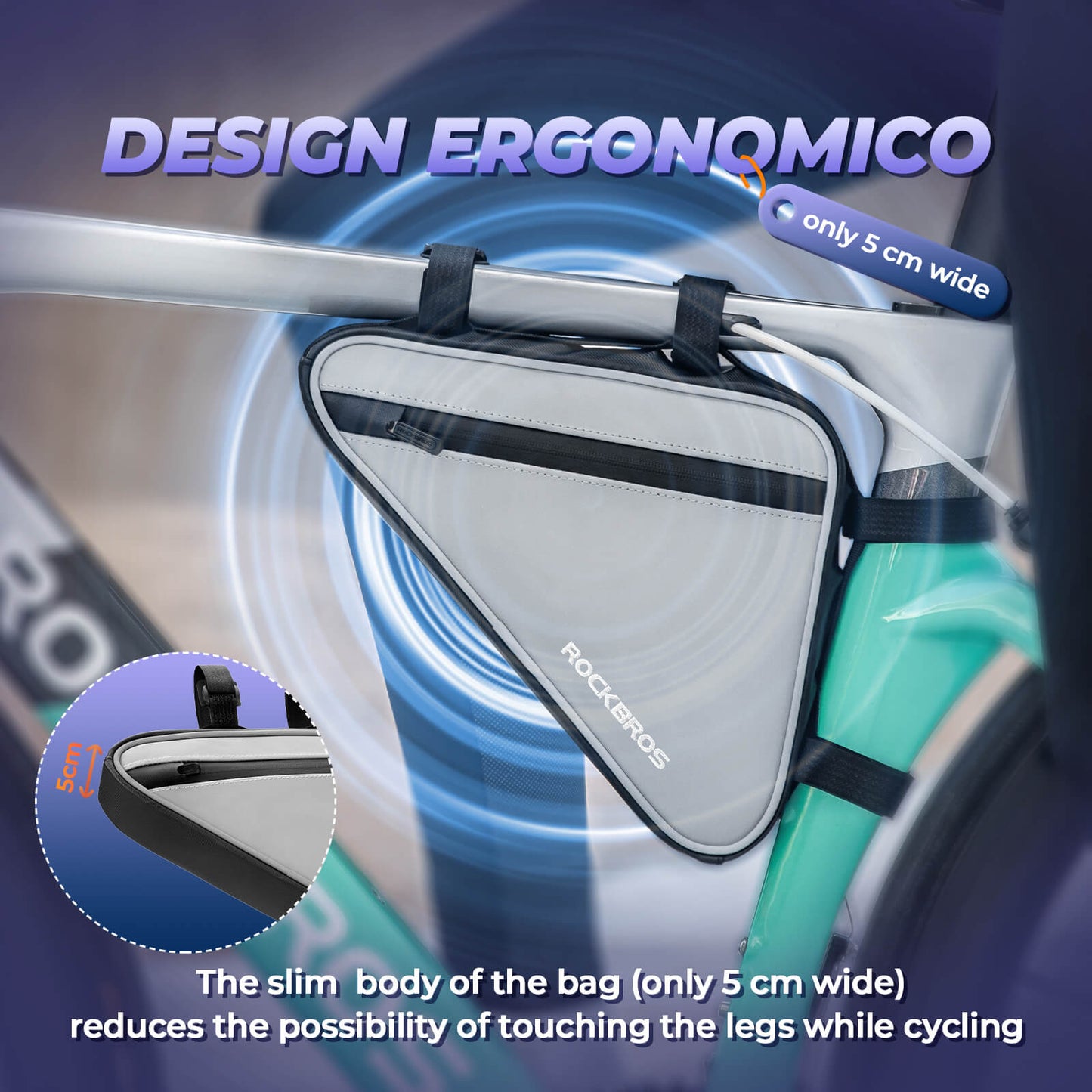 Fahrradtasche Reflektierende Rahmentasche Dreiecktasche 0,9L ROCKBROS