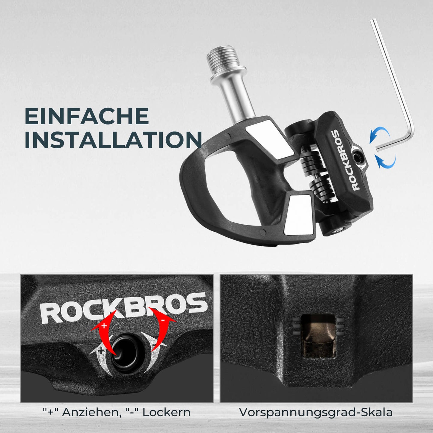 SPD Fahrradpedale mit Einstellbarer Spannung ROCKBROS