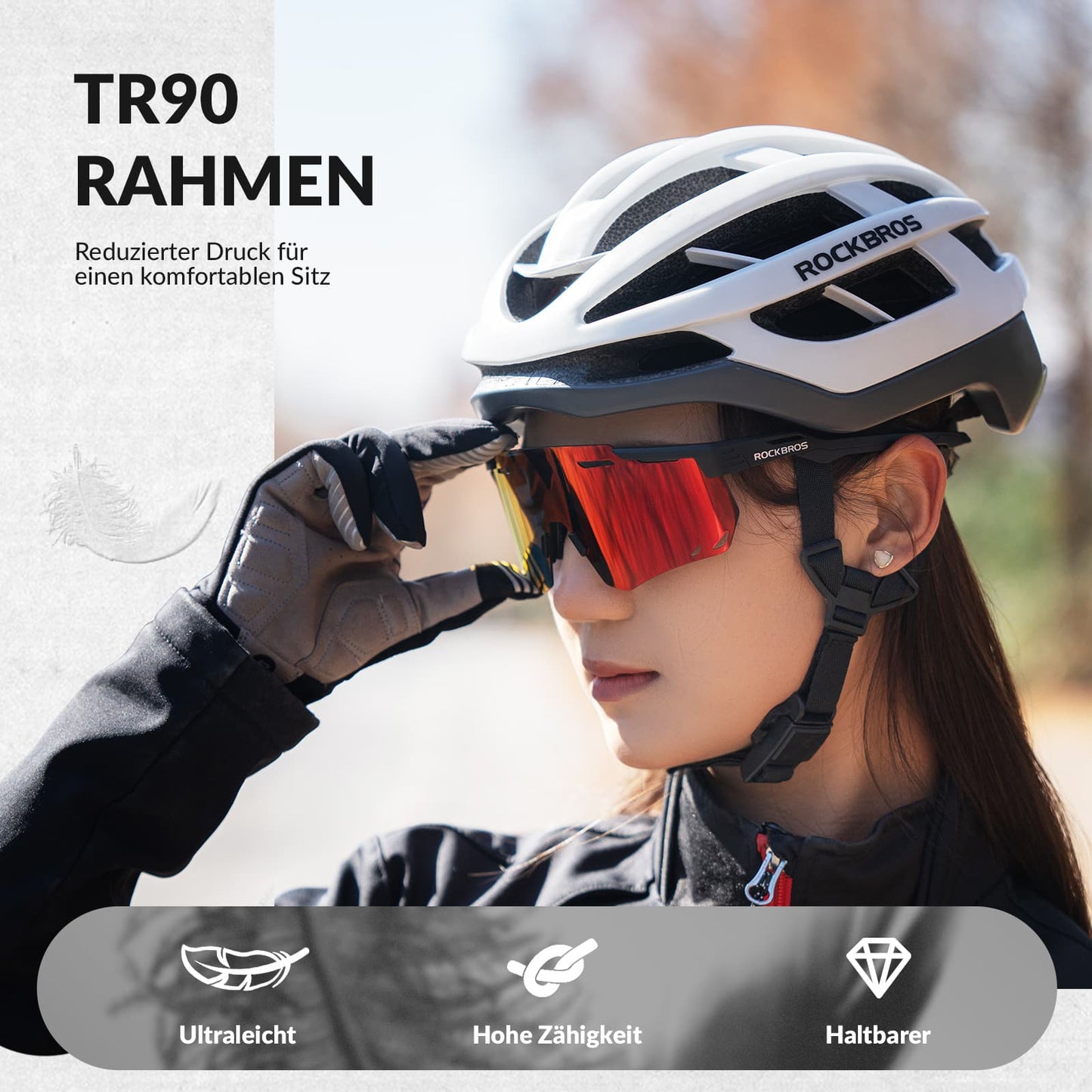 Ultraleicht Fahrradbrille Polarisierte Sonnenbrille mit UV400-Schutz ROCKBROS