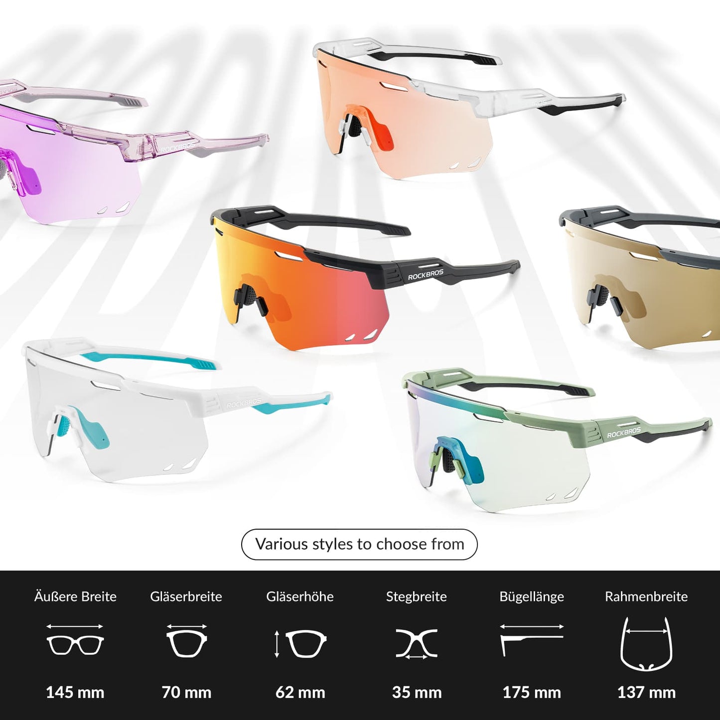 Ultraleicht Fahrradbrille Polarisierte Sonnenbrille mit UV400-Schutz ROCKBROS