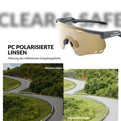 Ultraleicht Fahrradbrille Polarisierte Sonnenbrille mit UV400-Schutz ROCKBROS