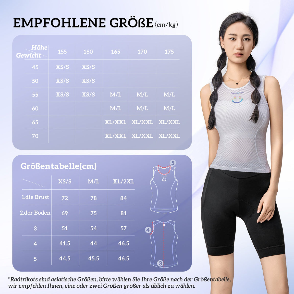 ROCKBROS Damen Sporttop Atmungsaktiv baselayer Unterhemd für Radfahren