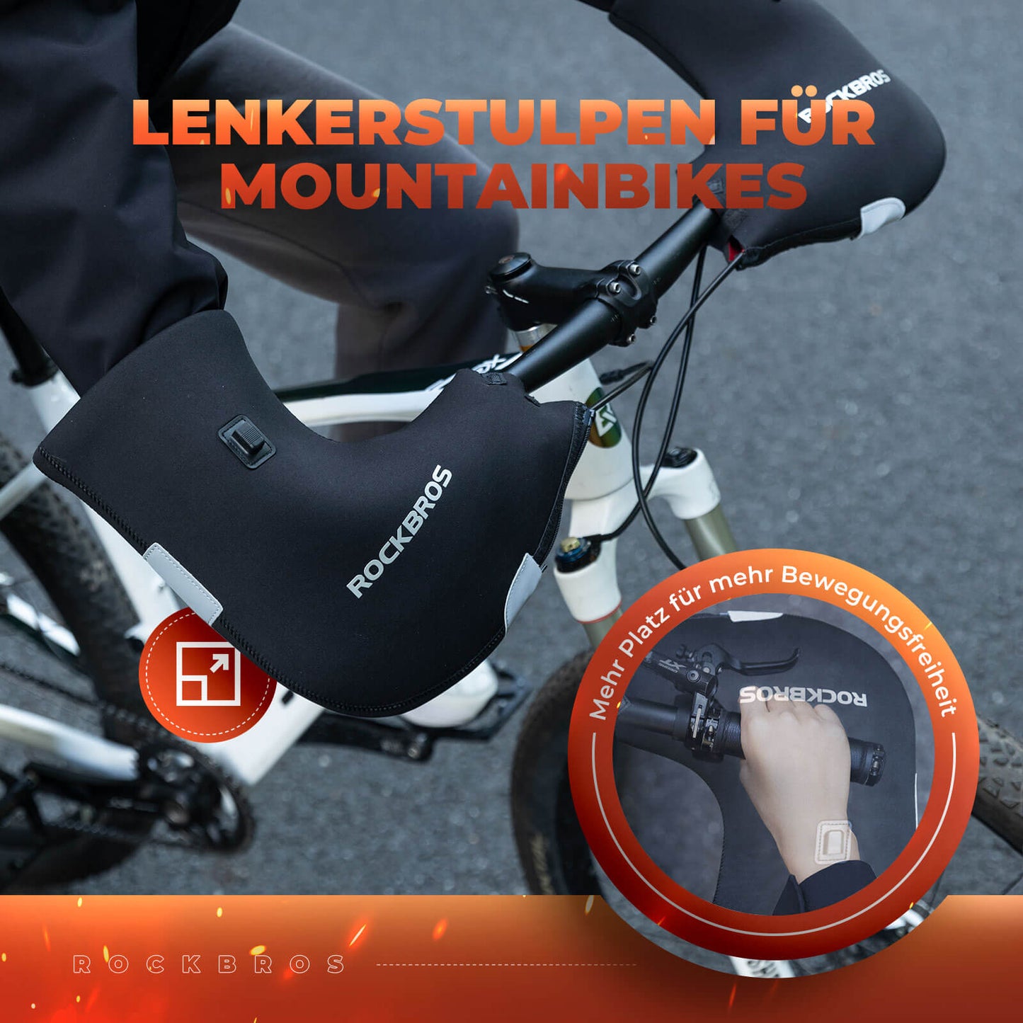 Beheizte Wasserabweisend Fahrrad Lenkerstulpen - Wiederaufladbar ROCKBROS