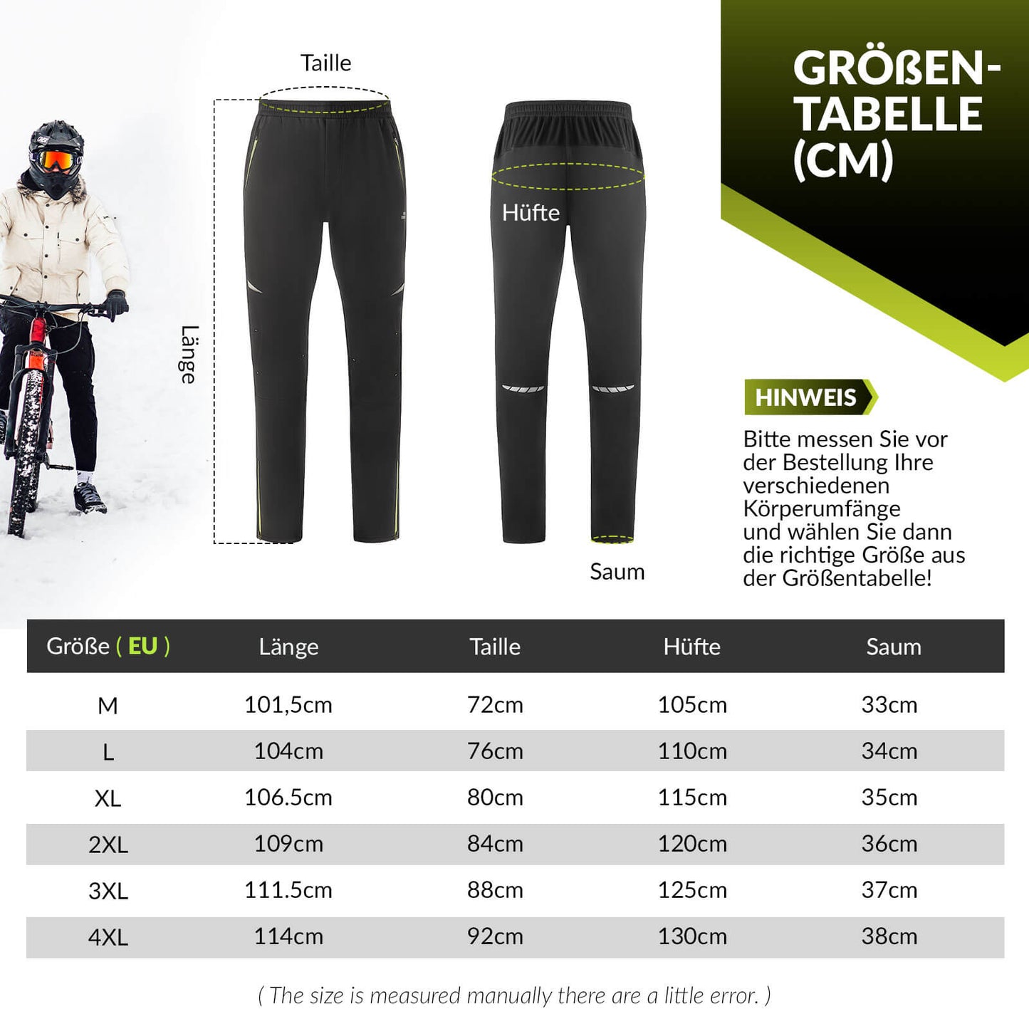Herren Fahrradhose Winddicht und Warm für Winter Outdoor-Sport ROCKBROS