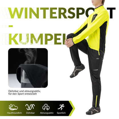 Herren Fahrradjacke & Hose Set Winter Gelb Winddicht Warm für Outdoor Spor ROCKBROS