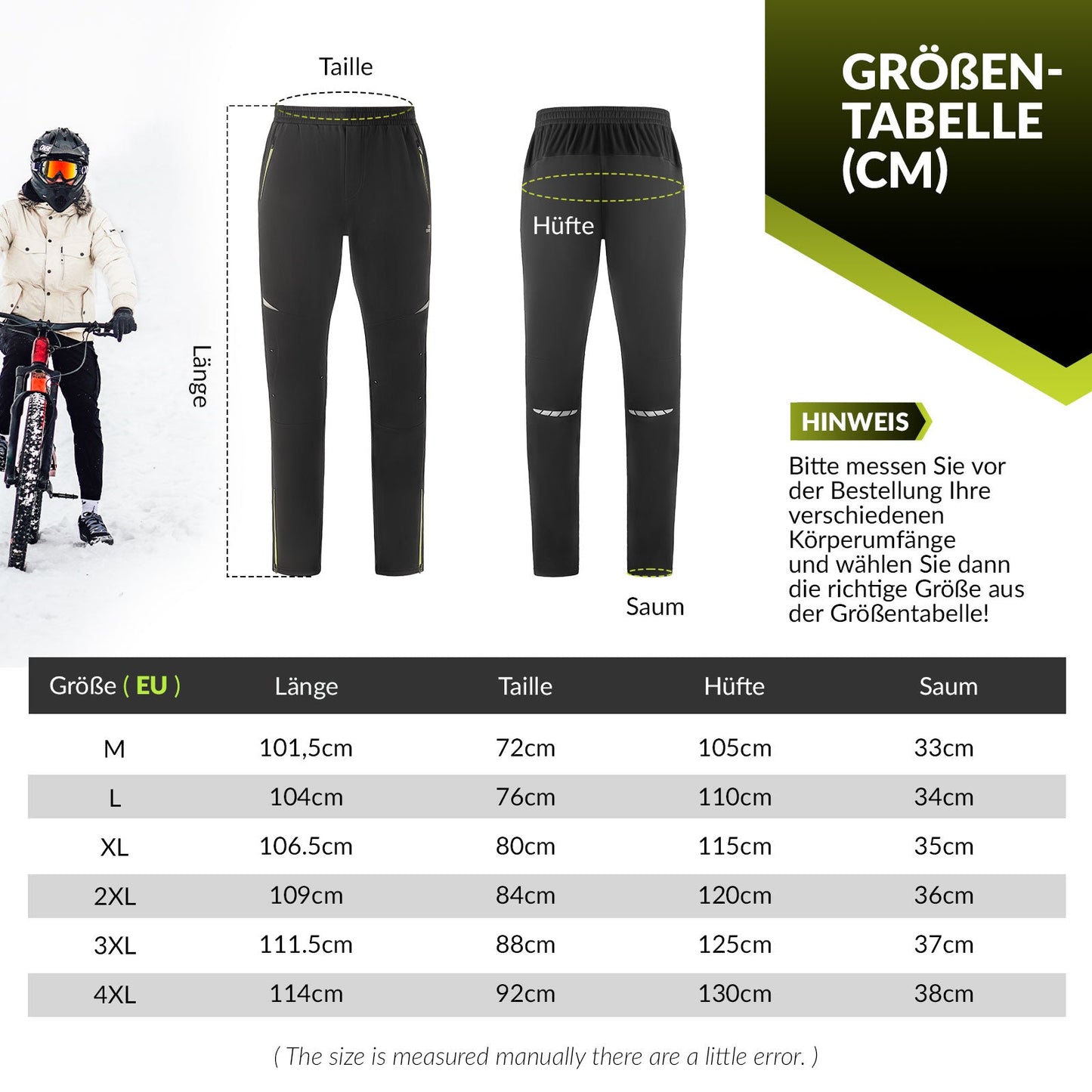 Herren Fahrradjacke & Hose Set Winter Gelb Winddicht Warm für Outdoor Spor ROCKBROS
