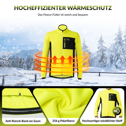 Herren Fahrradjacke & Hose Set Winter Gelb Winddicht Warm für Outdoor Spor ROCKBROS
