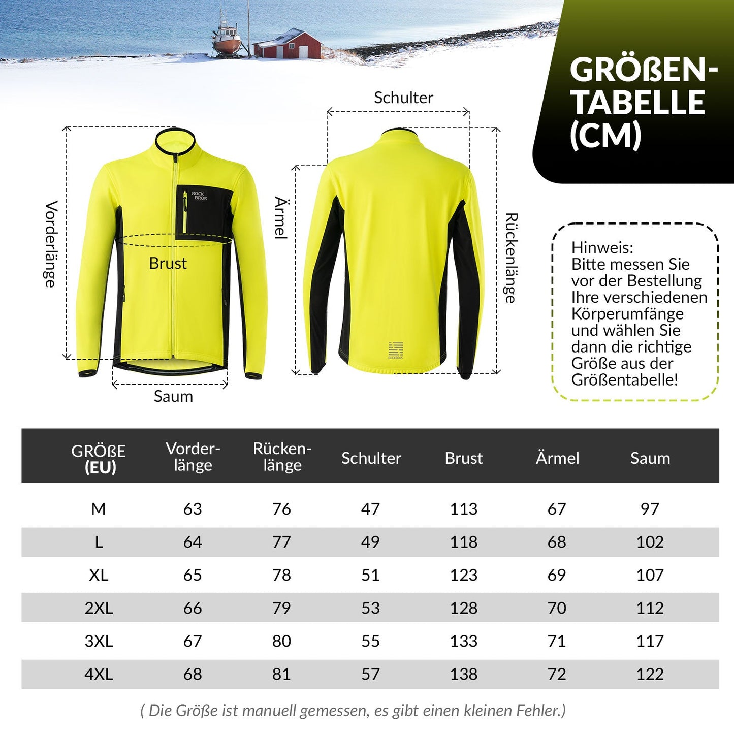 Herren Fahrradjacke & Hose Set Winter Gelb Winddicht Warm für Outdoor Spor ROCKBROS