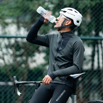 Herren Winter Fahrradjacke Winddicht Atmungsaktiv mit Fleecefutter ROCKBROS