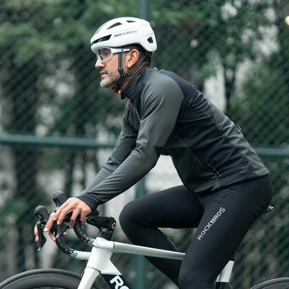 Herren Winter Fahrradjacke Winddicht Atmungsaktiv mit Fleecefutter ROCKBROS