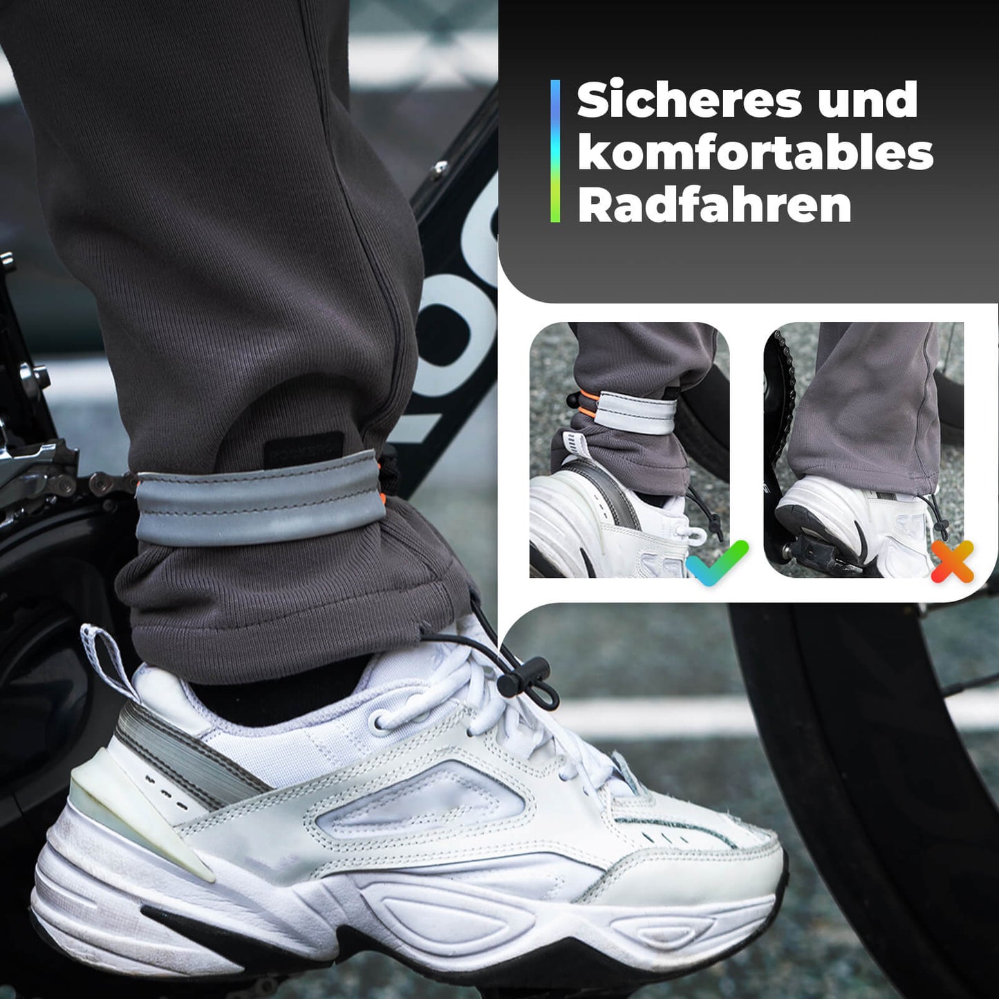 Hosenband reflektierend für Radfahren Reflektorband ROCKBROS